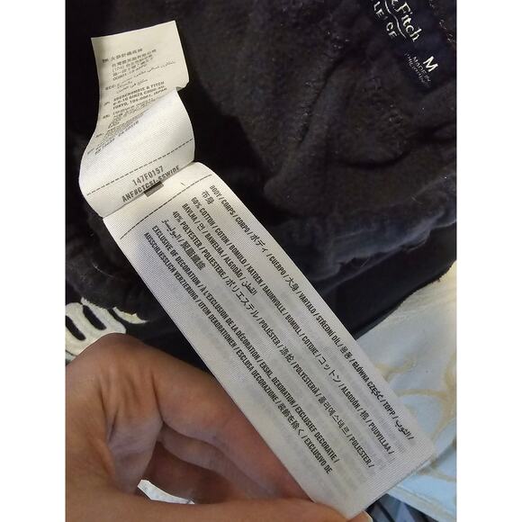 Abercrombie and Fitch Womens Medium Pants Joggers Sweatpants Fleece Navy Blue - Picture 9 of 13